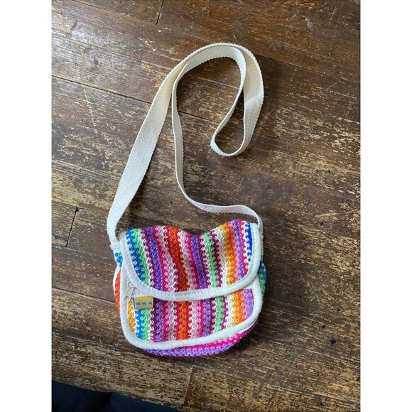 Artesanias Mexican Woven Flap Outer Pocket Unisex Boho Crossbody Colorful - Picture 1 of 6